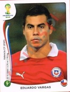 163 Eduardo Vargas – FIFA World Cup Brazil 2014 Panini