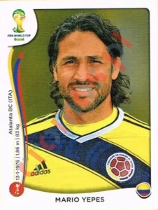 187 Mario Yepes – FIFA World Cup Brazil 2014 Panini