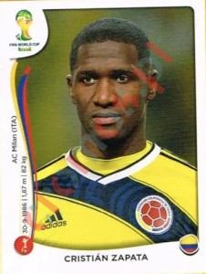 188 Cristian Zapata – FIFA World Cup Brazil 2014 Panini