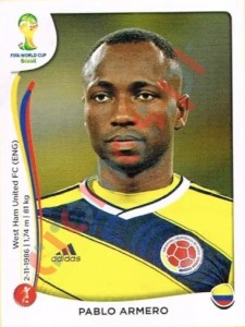 190 Pablo Armero – FIFA World Cup Brazil 2014 Panini