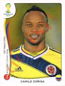191 Camilo Zúñiga – FIFA World Cup Brazil 2014 Panini