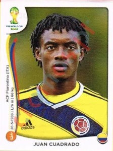 196 Juan Cuadrado – FIFA World Cup Brazil 2014 Panini