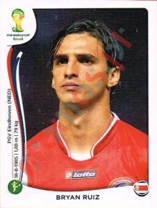 295 Bryan Ruiz – FIFA World Cup Brazil 2014 Panini