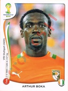 228 Arthur Boka – FIFA World Cup Brazil 2014 Panini