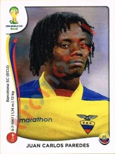 362 Juan Carlos Paredes – FIFA World Cup Brazil 2014 Panini
