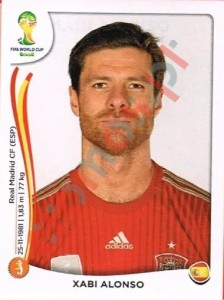 116 Xabi Alonso – FIFA World Cup Brazil 2014 Panini