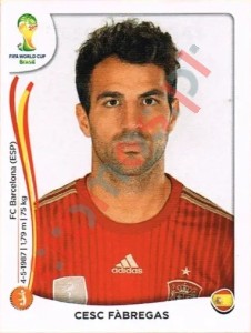 120 Cesc Fàbregas – FIFA World Cup Brazil 2014 Panini