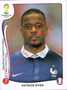 377 Patrice Evra – FIFA World Cup Brazil 2014 Panini