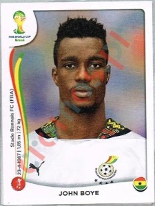 533 John Boye – FIFA World Cup Brazil 2014 Panini