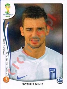 217 Sotiris Ninis – FIFA World Cup Brazil 2014 Panini