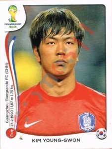 626 Kim Young-Gwon – FIFA World Cup Brazil 2014 Panini
