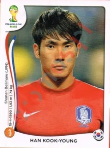 630 Han Kook-Young – FIFA World Cup Brazil 2014 Panini