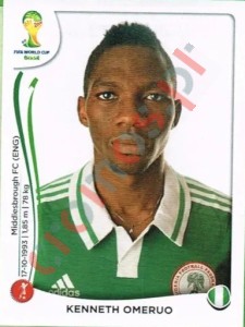 477 Kenneth Omeruo – FIFA World Cup Brazil 2014 Panini