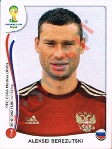 606 Aleksei Berezutski – FIFA World Cup Brazil 2014 Panini
