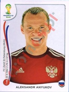 609 Aleksandr Anyukov – FIFA World Cup Brazil 2014 Panini