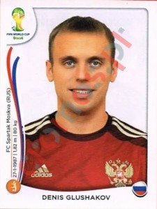 615 Denis Glushakov – FIFA World Cup Brazil 2014 Panini