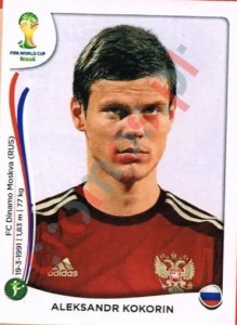 619 Aleksandr Kokorin – FIFA World Cup Brazil 2014 Panini
