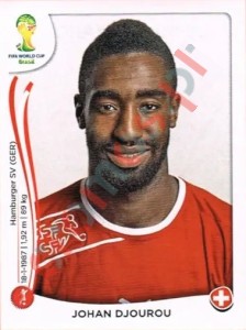 344 Johan Djourou – FIFA World Cup Brazil 2014 Panini
