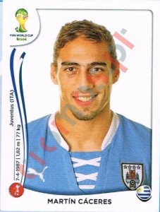 266 Martín Cáceres – FIFA World Cup Brazil 2014 Panini