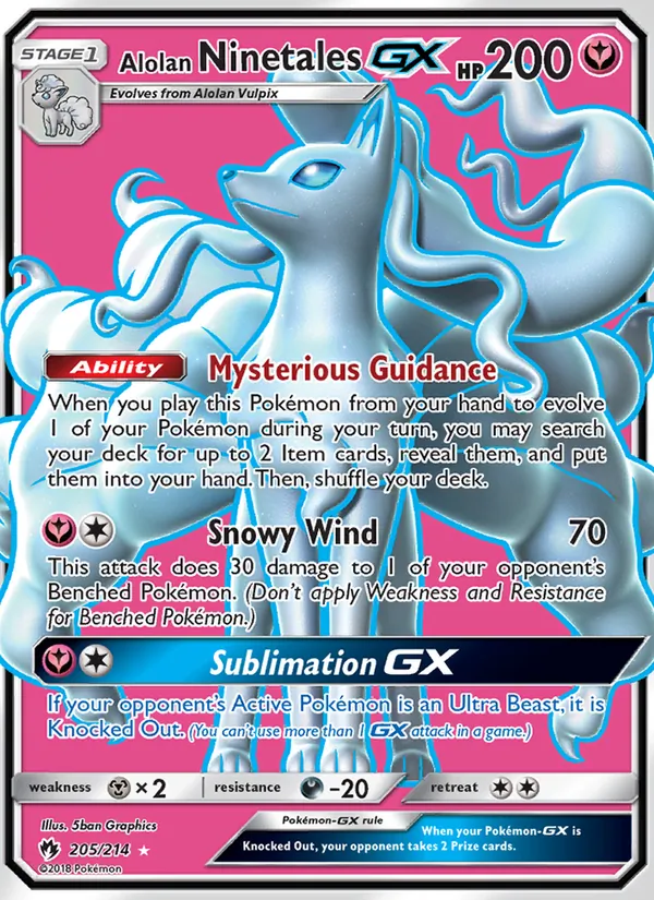 205 Alolan Ninetales GX – Lost Thunder