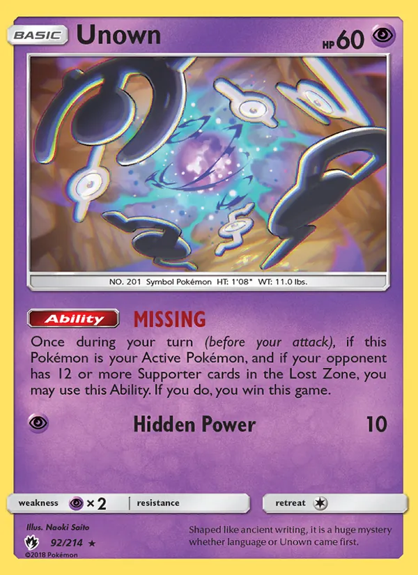 92 Unown – Lost Thunder
