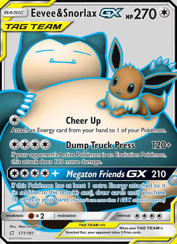 171 Eevee & Snorlax GX – Team Up
