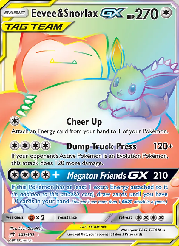 191 Eevee & Snorlax GX – Team Up