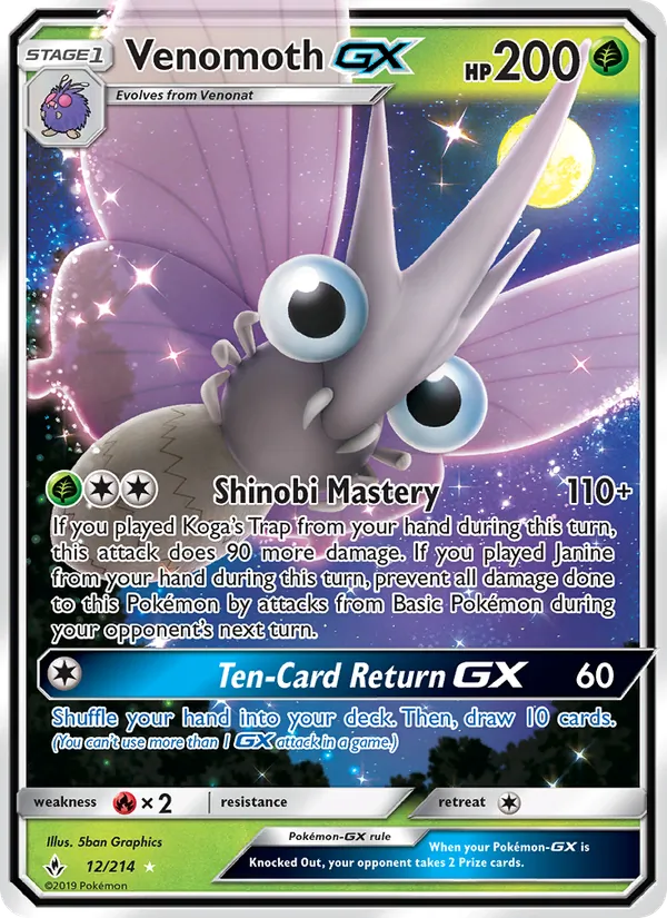 12 Venomoth GX – Unbroken Bonds