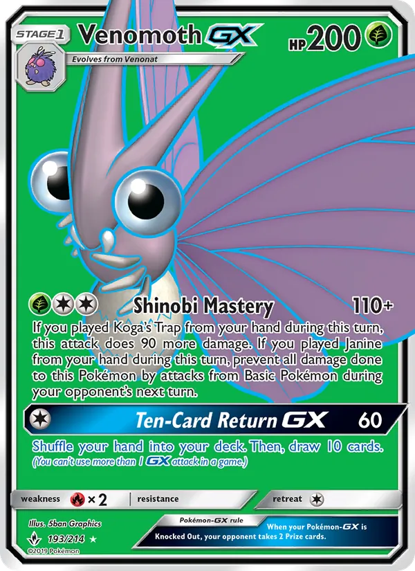 193 Venomoth GX – Unbroken Bonds