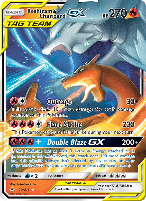 20 Reshiram & Charizard GX – Unbroken Bonds