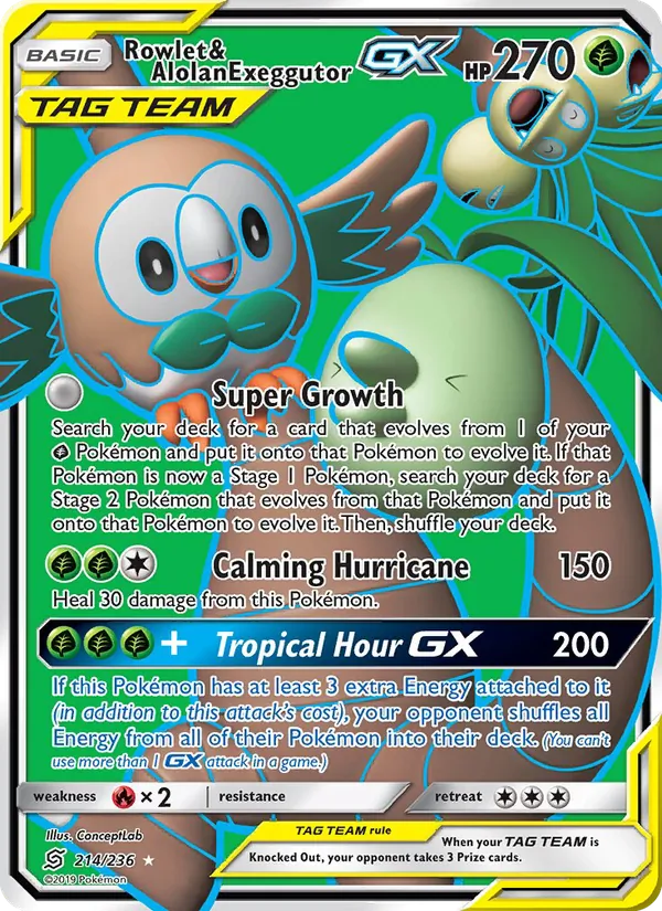 214 Rowlet & Alolan Exeggutor GX – Unified Minds