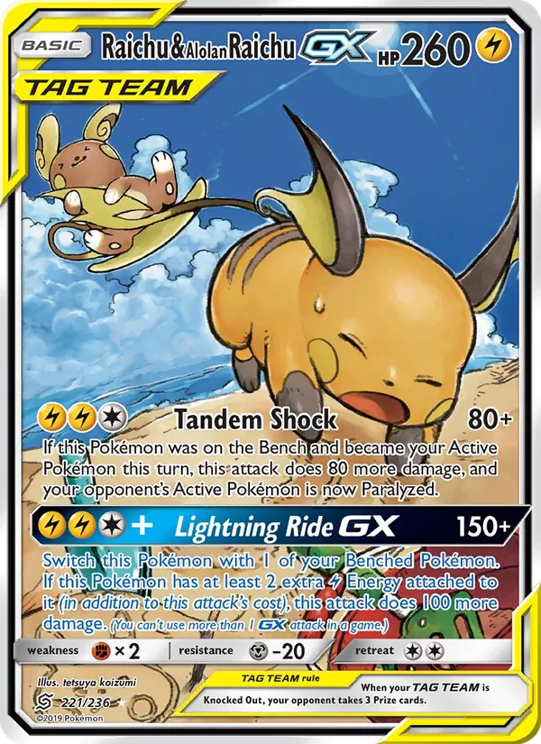 221 Raichu & Alolan Raichu GX – Unified Minds