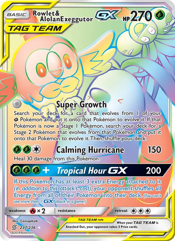 237 Rowlet & Alolan Exeggutor GX – Unified Minds