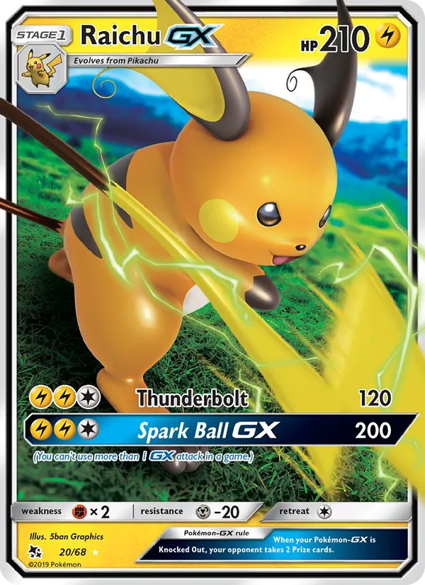 20 Raichu GX – Hidden Fates