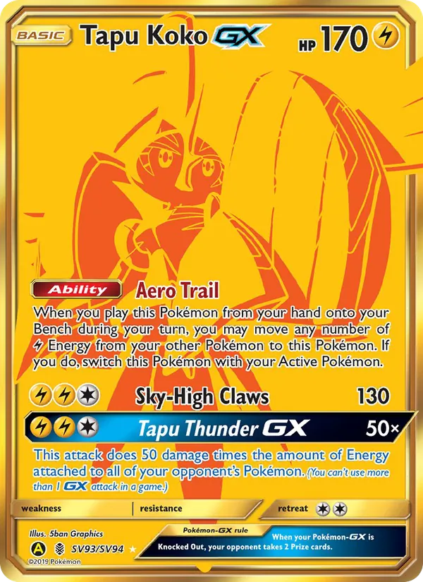 SV93 Tapu Koko-GX – Hidden Fates