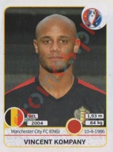 467 Vincent Kompany – UEFA Euro France 2016 Panini