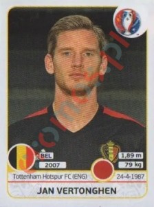 469 Jan Vertonghen – UEFA Euro France 2016 Panini