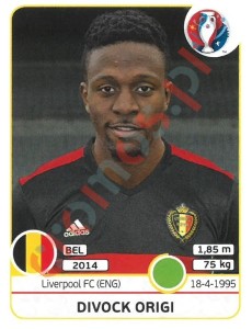 479x Divock Origi – UEFA Euro France 2016 Panini