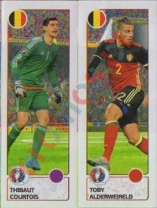 486 Thibaut Courtois / Toby Alderweireld – UEFA Euro France 2016 Panini