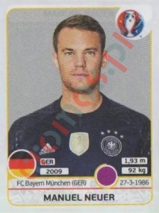 241 Manuel Neuer – UEFA Euro France 2016 Panini