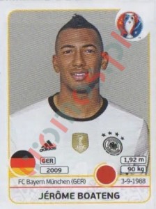 243 Jérôme Boateng – UEFA Euro France 2016 Panini
