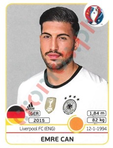 252x Emre Can – UEFA Euro France 2016 Panini