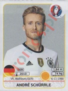 253 André Schürrle – UEFA Euro France 2016 Panini