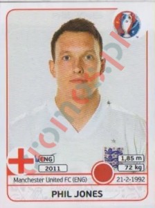132 Phil Jones – UEFA Euro France 2016 Panini