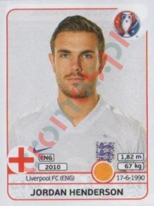 138 Jordan Henderson – UEFA Euro France 2016 Panini