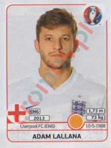 140 Adam Lallana – UEFA Euro France 2016 Panini