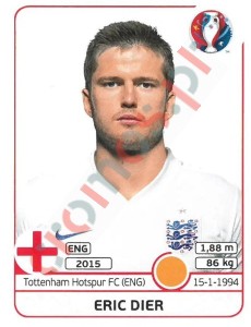 142x Eric Dier – UEFA Euro France 2016 Panini