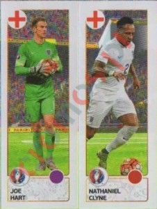 150 Joe Hart / Nathaniel Clyne – UEFA Euro France 2016 Panini