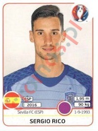 353x Sergio Rico – UEFA Euro France 2016 Panini
