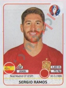 355 Sergio Ramos – UEFA Euro France 2016 Panini